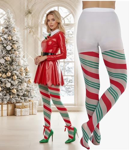 Image of ToBeInStyle Womens Fun Tights with Festive Wrap Around Designs