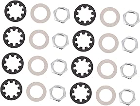 Milisten 24 Peças Úteis Arruelas Elétricas Profissionais Potenciômetro De Guitarra Porcas Estrela Peças De Arruela Porca Cts E Almofadas Elétricas Substituíveis Para Hex De Metal