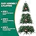 Treepool 4FT Artificial Christmas Tree with 668 PE&PVC Mixed Branch Tips, Unlit Hinged Premium Spruce Fake Xmas Trees, Green, Foldable Base