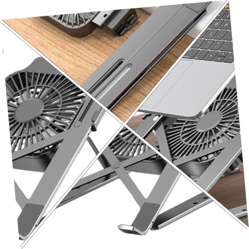 Soporte de aleación ajustable para laptop con ventilador miniatura 7