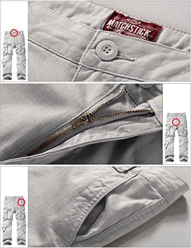 Image of Match Men's Wild Retro Multi-Pockets Utility Casual Cotton Cargo Trousers #3357