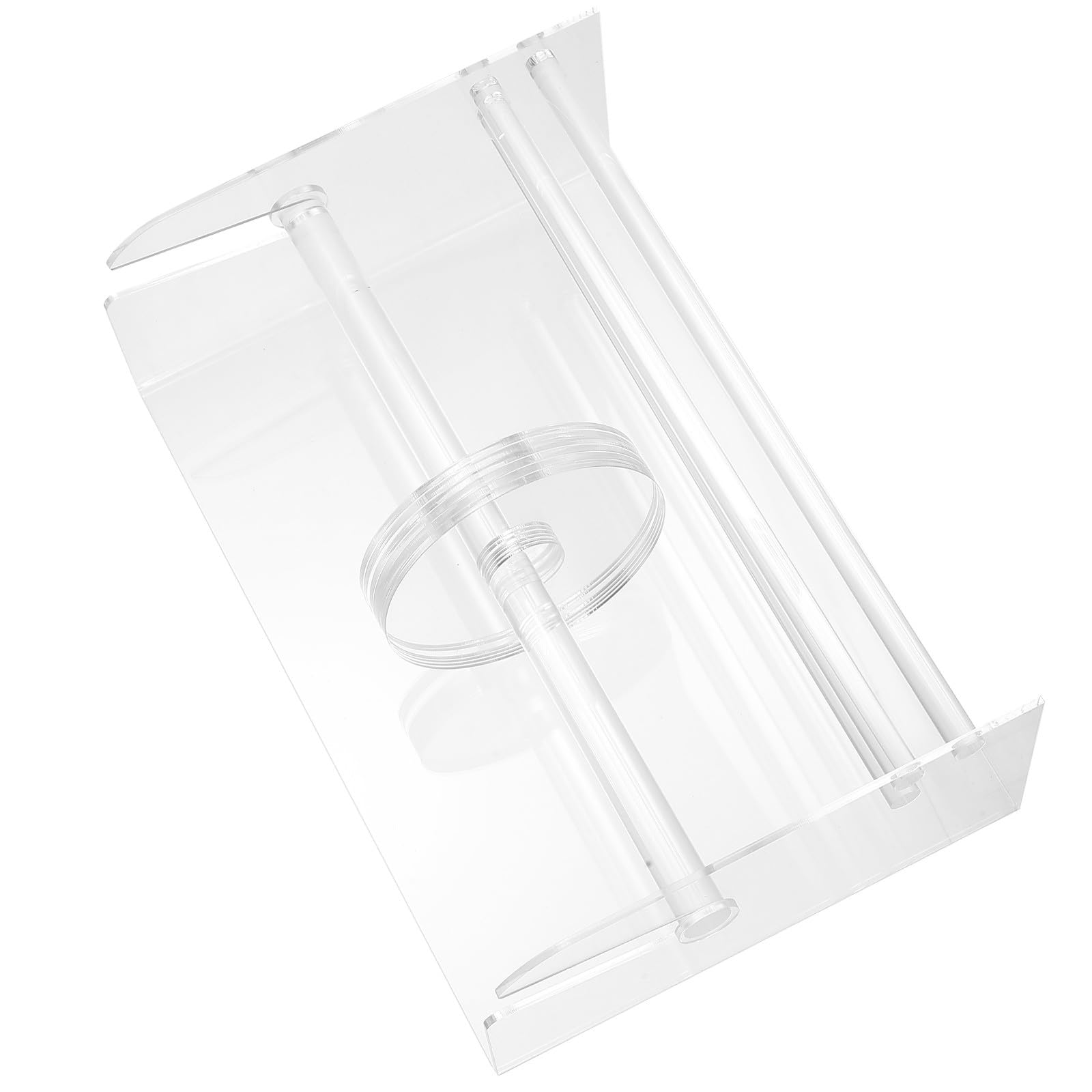 TEHAUX Verstellbarer Etikettenrollenspender aus Transparentem Acryl mit 7 Fächern für Büro und Arbeitsplatz Organizer für Rollenetiketten und Aufkleberabroller