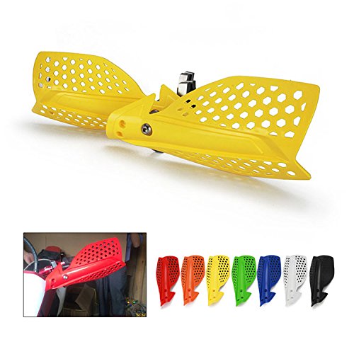 Image of Motorcycle Handguards Double Layer Protection 7 /8 inchand 11 /8 inchUniversal for RMZ450 DRZ125 DRZ400 RM85 RM125 DR650 Rally 500 Dirt Pit Bike ATV Off Road Motocross Yellow