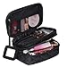 Trousse à Maquillage Femme Voyage,Trousse de Toilette Portable (23 * 14 * 10 cm), 2 Couche Grande Capacité Sac à Cosmétiques avec Brosse Compartiment et Miroir
