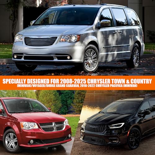 Image of Waterproof Car Covers Compatible with 2008-2016 Chrysler Town & Country and 2016-2025 Chrysler Pacifica, 6 Layers Silver Car Cover for Snow Rain Dust Protection