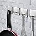 Price comparison product image Ecoastal Self Adhesive Hooks for Hanging Kitchen Bathroom Tower Hooks Pot Holder Pan Hanger Coat Hanger 304 Stainless Steel Heavy Duty 11 lb 5KG Waterproof Wall Door Hooks 4 Pack