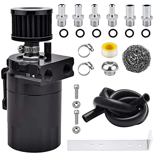 Récupérateur d'huile universel 400ml en alu noir avec filtre et durite