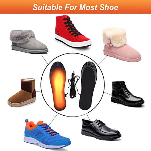 Nuonove Heated Insoles Sole Warmer Foot Warmer Heat Sole Shoe Heating Thermal Insoles with USB Rechargeable Size 41/46 Black - Image 8