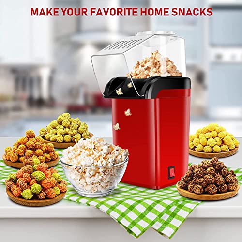 Image of Electric Popcorn Maker Machine | Oil-Free Hot Air Popcorn Popper | 1200W Fast Popping | Healthy No-Oil Snack Maker | For Home,Party & Movie Night