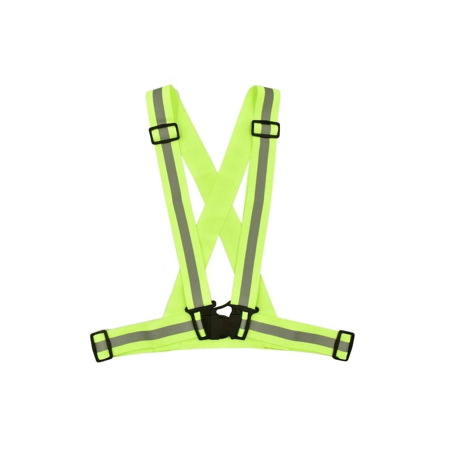 Spartan Reflective Cycling Safety Vest β High Visibility Neon Green Lightweight Mesh with Adjustable Straps, Breathable Design for Night Riding, Running & Outdoor Safety Gear | SP-9037