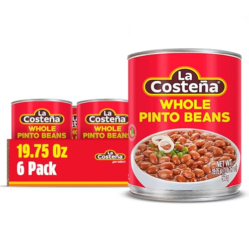 La Costeña Whole Pinto Beans - Canned Pinto Beans - 9.75oz, 6 Pack