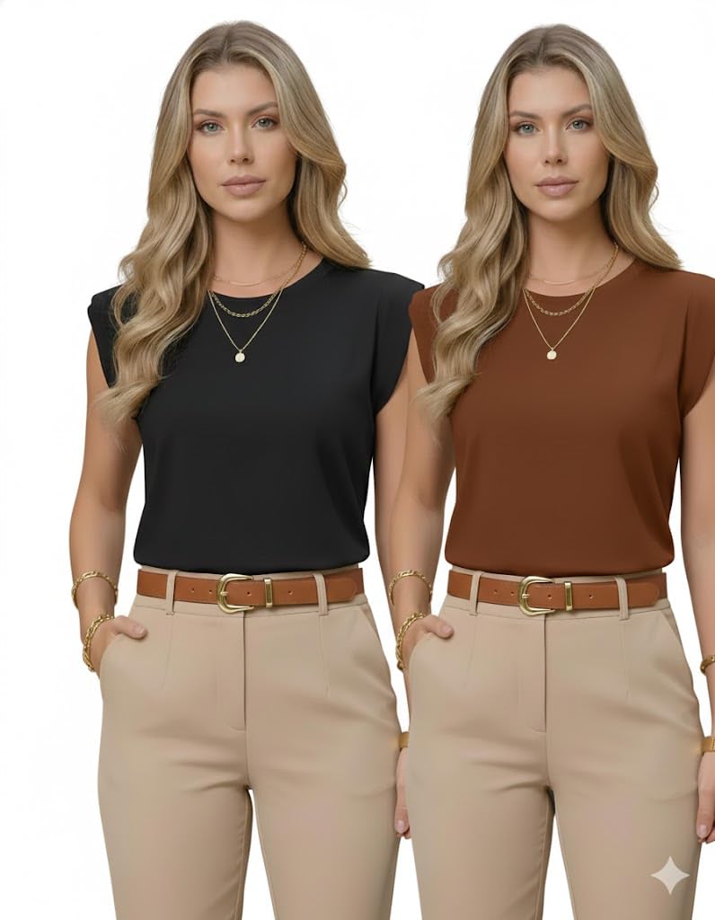 Kit 2 Blusas Feminina Muscle Tee Viscolycra Clássica Casual