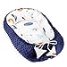 Riduttore lettino 90x50 cm - Nido Neonato Riduttore Culla Cotone con Minky Caldo Arcobaleno Con Minky Blu Scuro
