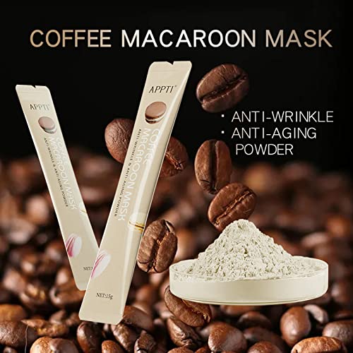Appti Peel Off Coffee Macaroon Jelly Mask For Facial Skincare,12 Packs Anti-Wrinkle Hydrojelly Face Mask,Home Diy Spa Facial Mask Powder,For All Skin Type,Improve Skin Tone,Shrink Pore #TOP1