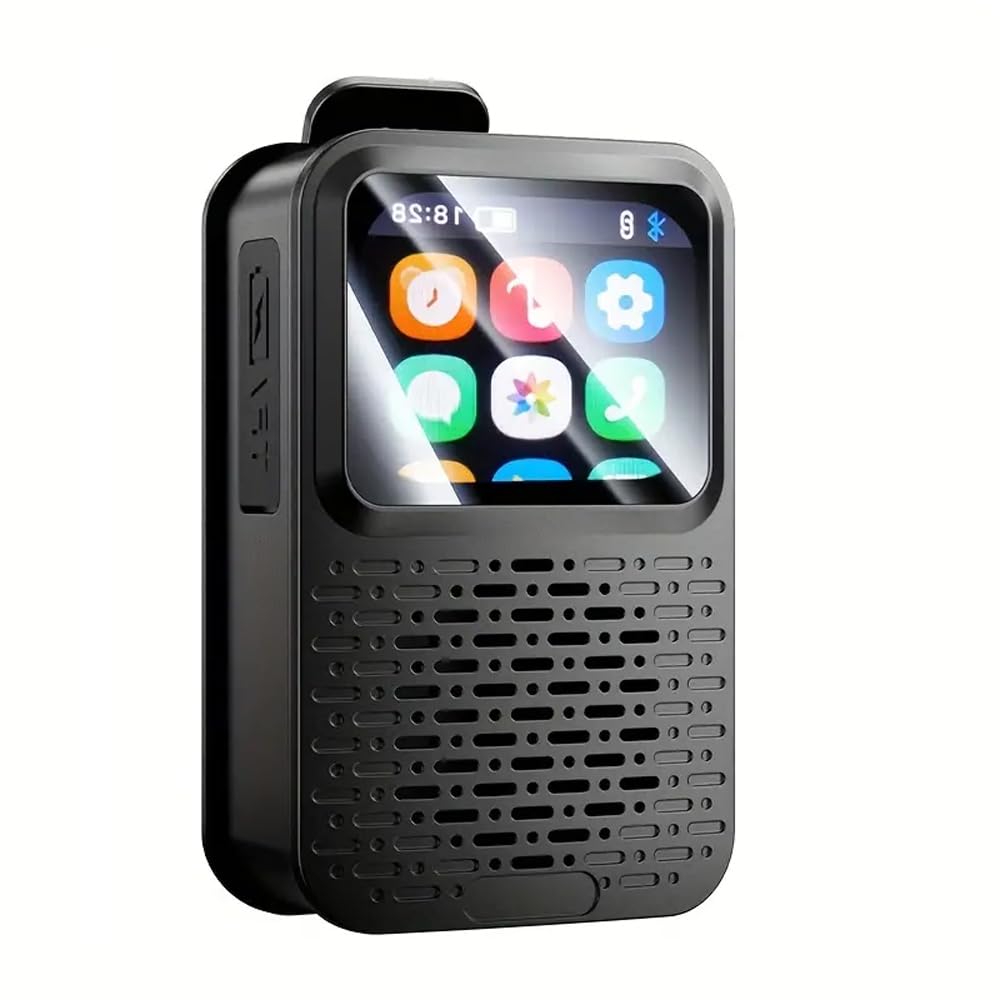 Altavoz Bluetooth portátil con pantalla táctil LED, unidad de sonido de 40 mm, pantalla multifunción, IPX5 impermeable, Bluetooth 5.4, altavoz inteligente portátil