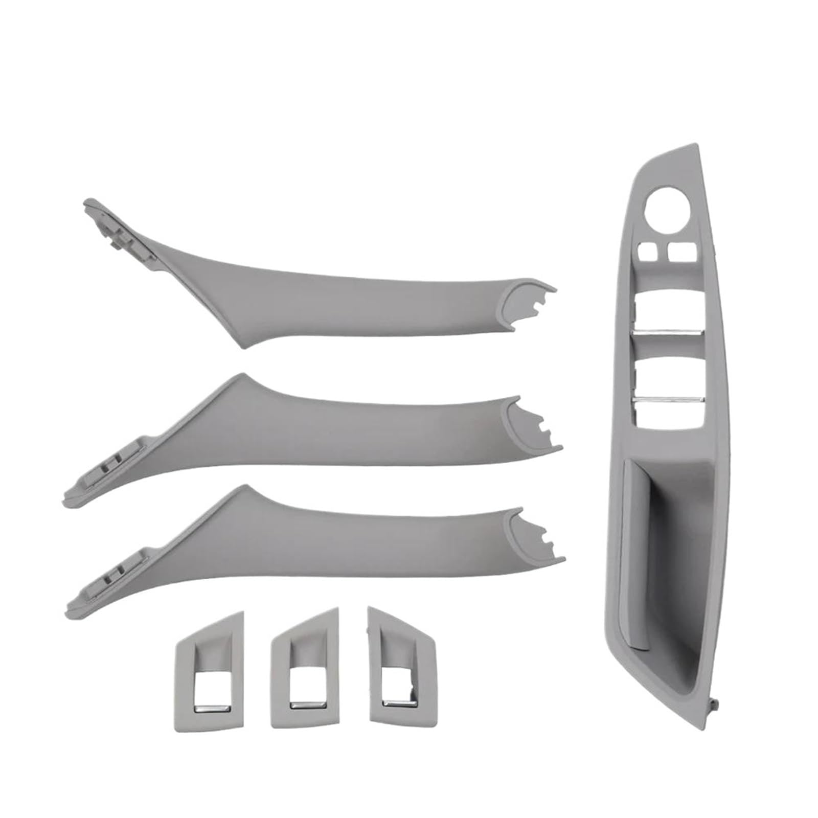KMAGE Interior Door Handle for F10 F11 F18 520 523 525 528 530 RHD Right Interior Driver Door Window Switch Panel Handle Set(Grey)