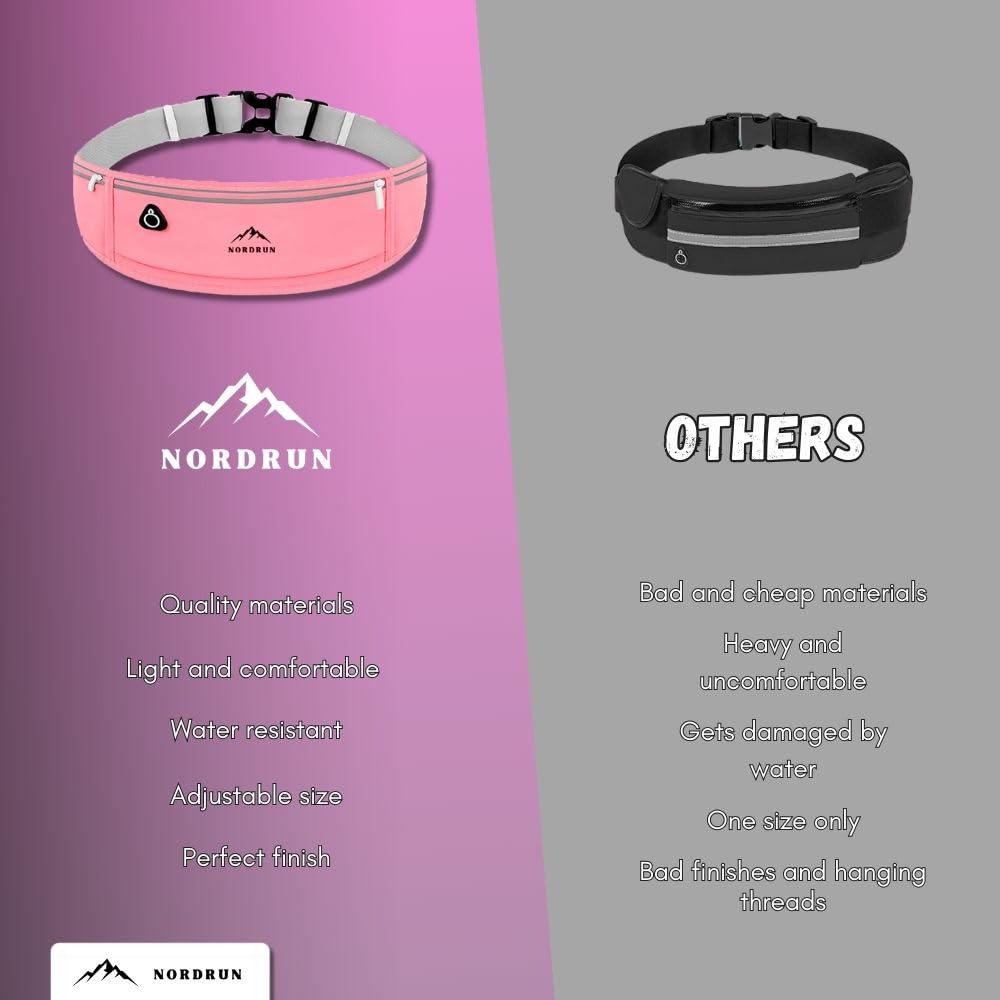 Adjustable and Waterproof Running Belt Suitable for All Phones, Dark Pink, 20 x 10 cm - Image 6