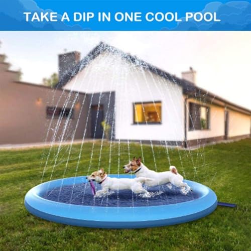 Piscina de salpicaduras para perros y niños con alfombra grande de juego 3