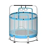 Indoor-Trampolin, Kinder-Erwachsenen-Fitness-Trampolin, Outdoor-Sport-Fitness-Armlehne mit horizontaler Stange,Blue