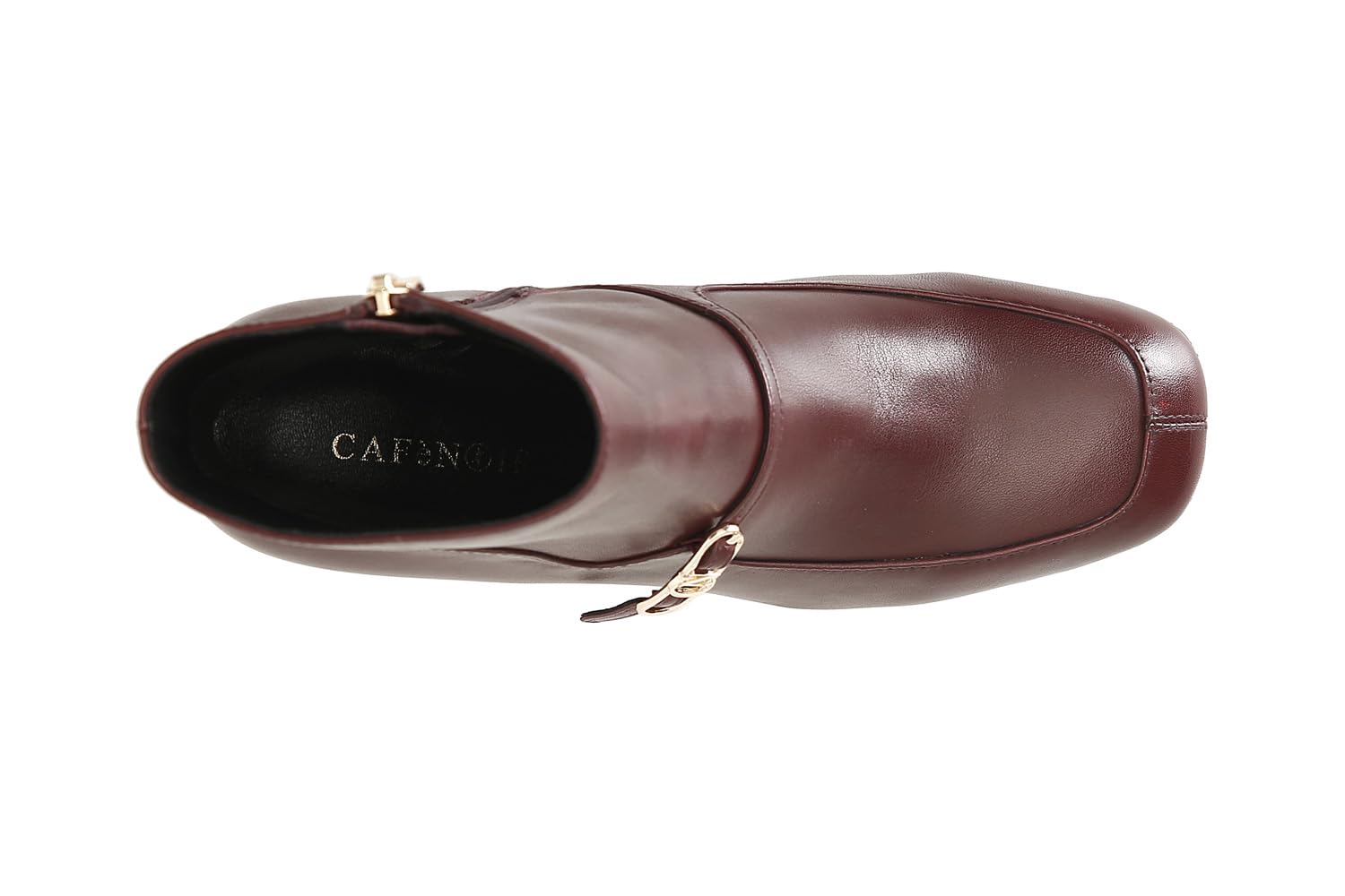 CAFèNOIR - Tronchetto da Donna in Morbida Nappa con Tacco e Punta Squadrata, Stivaletto con Fibbia Personalizzata e Tacco 65mm, Scarpa Elegante con Cerniera Interna