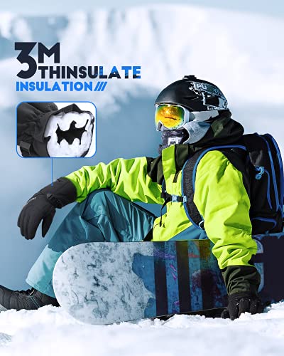 Ski Gloves - VELAZZIO Waterproof Breathable Snowboard Gloves, 3M Thinsulate Insulated Warm Winter Snow Gloves, Fits both Men & Women (S) - Thumbnail 3
