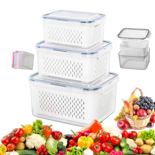 Qudgl 4 in 1 Food Storage Container, Fruit Storage Containers