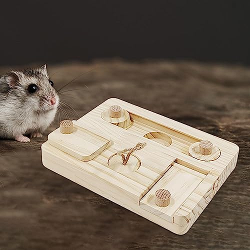 Sharplace Foraging Toys, Interactive Hide Treats Toys Puzzle Toy, Wooden Interactive Enrichment Toys for Guinea Pigs Hamsters - Image 4