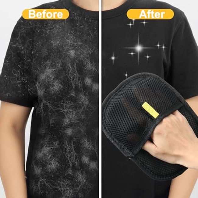 Mity rain 2PCS Pet Hair Removal Glove, Reusable Magical Brush Pet Hair for Cats & Dogs, Electrostatic Pet Hair Remover for Laundry, Carpet, Furniture, Car, Bedding, Easy Cleaning & Grooming Tool-kqQnnlsE