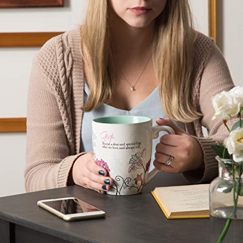 Pavilion Gift Company Mark My Words Gigi Floral Butterfly Grandma Coffee Tea Mug, Large, Teal #TOP4