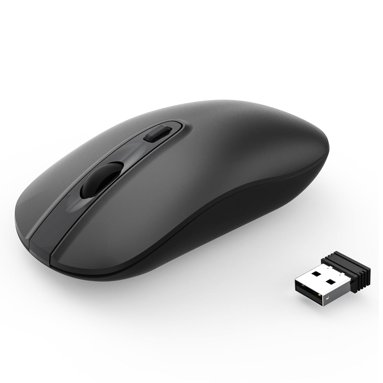 cimetech Wireless Computer Mouse 2 4G Slim Cordless Mice Less Noise for Laptop Ergonomic Optical with Nano Receiver
