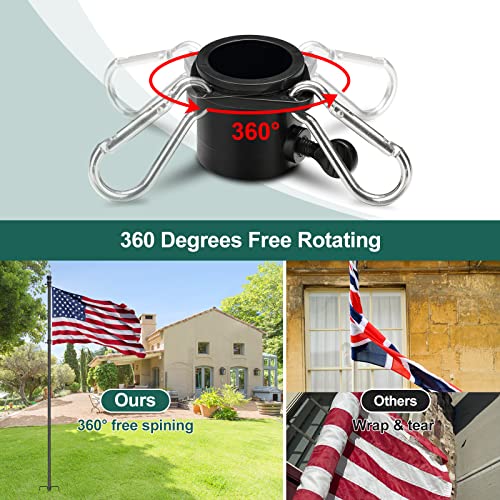 Barcetine 001 Yard Flag Pole For Outside House In Ground - 8.5 Ft Tangle Free Stainless Steel Flagpole thumb #4