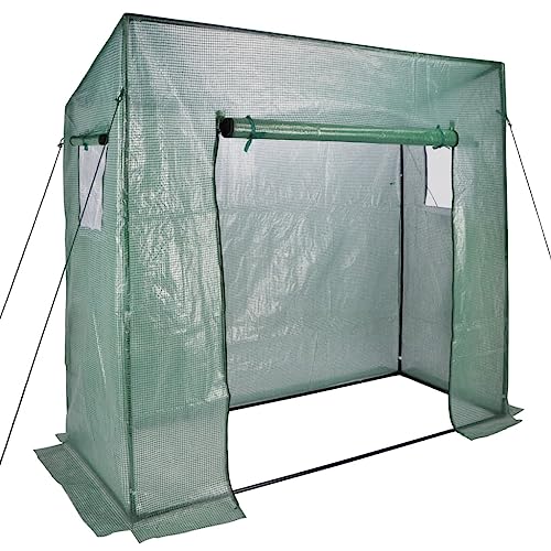 Haushalt International Gewächshaus 200x77x148/169cm 2Fenster Tomatenhaus Treibhaus Beet Garten Pflanzen
