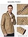 WenVen Men's Spring Fashion Casual Washed Cotton Jacket (Khaki, Large)