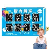 Fulenyi Puzzles En Fil Métallique - 8 Pièces Disentanglemen Iron Link Unlock Interlock Jeu,Lien De Fer Déverrouiller Jeu De Verrouillage Casse- Tête En Fil Métallique Lisse Puzzle Pour Fête Faveur