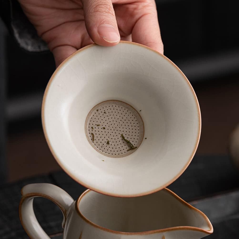 UPKOCH Detachable Ceramic Tea Filter Fine Strainer High-temperature Resistant Tea Infuser for Loose Leaf Practical Teaware for Home Restaurant Use for