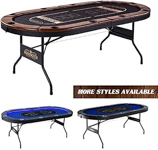 Barrington Charleston Poker Table for 10 Players with Faux Leather Padded Rails