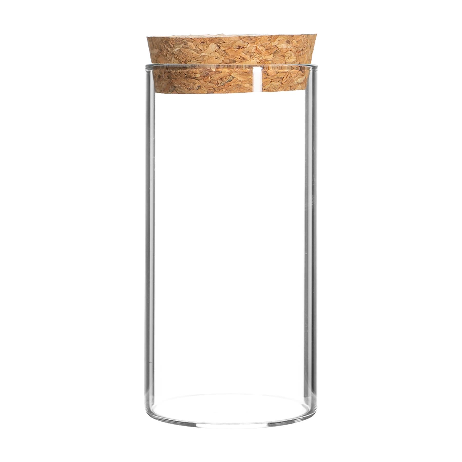Argon Tableware Clear Glass Storage Jar With Cork Lid - Pack Of 1-110Ml Small Kitchen Storage Canister - Glass Spice & Food Container Jar For Herbs, Seasonings, Pantry Storage & Kitchen Organisation