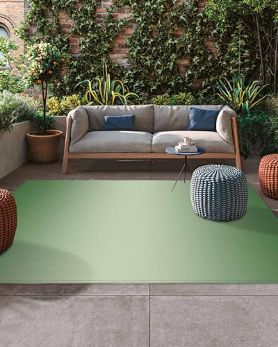 Outdoor Rug, Forest Green Ombre Minimalist Spring Stylish Absorbant Non-Slip
