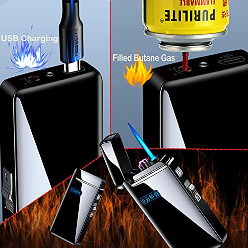 Encendedor eléctrico recargable 2 en 1 llama azul miniatura 6