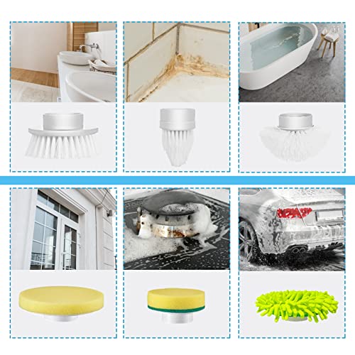 Electric Spin Scrubber: Xcuha Cordless Cleaning Brush With 6 Replaceable Drill Brush Heads - 54 Inch Adjustable Extension Arm - Power Shower Scrubber Cleaning Brushes For Bathroom Tub Floor Car Wheel #TOP3
