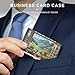VstaDank Natural Scenery Business Card Holder Fashion Aluminum Alloy Flip Cover Credit Card Holder High End Professional Name Cards Case Exquisite Pocket Metal Cards Holder for Work