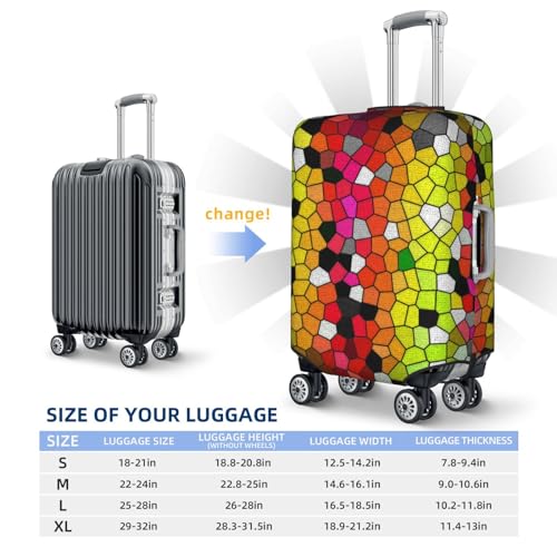 Travel Luggage Cover Protector - Colorful Tie Dye Stained Glass 1 Washable Suitcase Covers For 18-32 Inch Luggage2