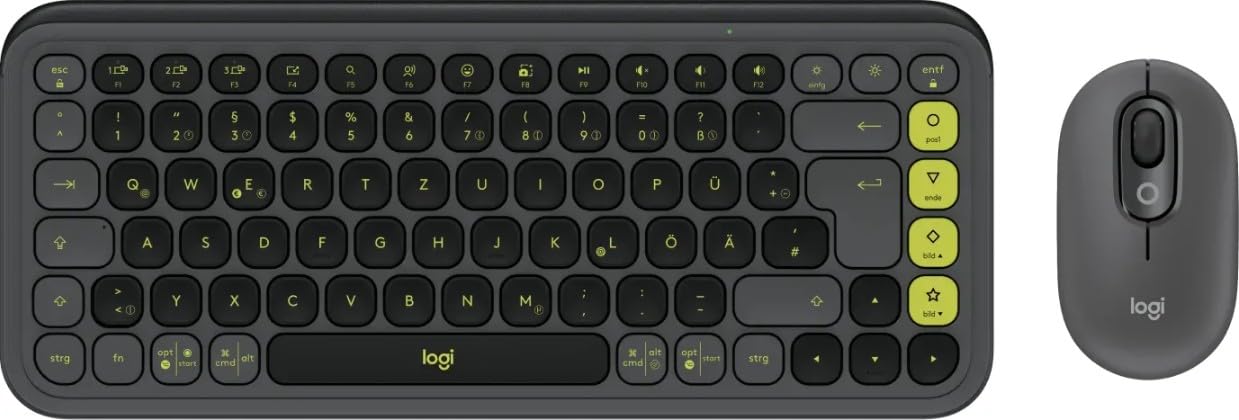 Logitech POP ICON COMBO, Bluetooth keyboard and mouse combo, comfortable typing, programmable keys and buttons, quiet clicks, Easy-Switch up to 3 devices