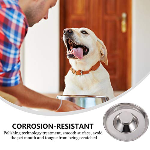 TEHAUX Tigela de alimentação lenta para cachorro em aço inoxidável Tigela de alimentação de metal pa
