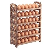 Picture of Maxcheck 6-Tier Stackable Wooden Egg Holder, Large Capacity for 72 Eggs, Countertop Storage Rack with Handles for Kitchen Organization and Fridge, Farmhouse Easter Egg Display