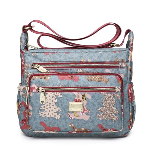 Image of Crossbody Bags for Women Multi Pocket Shoulder Bag Waterproof Nylon Messenger Purses and Handbags