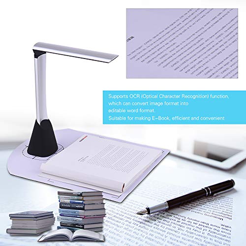 Aibecy Portable High Speed USB Book Image Document Camera Scanner 5 Mega-pixel High-Definition Max. A4 Scanning Size with OCR Function LED Light for Classroom Office Library Bank - Thumbnail 5