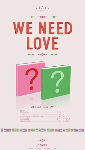Miniatura 2 de STAYC WE NEED LOVE 3rd Single Album POWER Version 68p PhotoBook+1p STAYC Official Frangrance Card+1p PhotoCard+1p Circle Card+Tracking Sealed