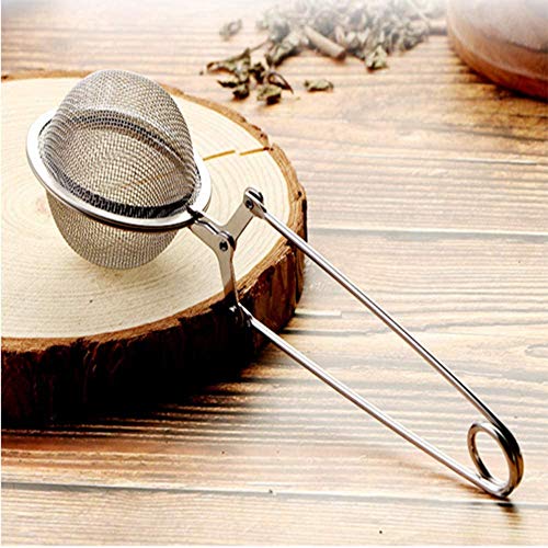 Snap Tea Infuser,Stainless Steel Mesh Ball Tea Strainer with Handle for Loose Tea Leaf Pincer Tea Ball Tea Filter Tong (3-Pcs)