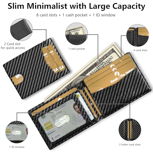 Auskang Smart Wallet For Men with Tracker, Works with Apple Find My, Slim Minimalist Leather Wallet For Men, RFID Blocking, Credit Card Holder, Not For Android (Grid pattern)4